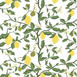 Arvidssons textil Gardintyger Mönstrade|Arvidssons Textil|Citronträd gul - tyg med citroner