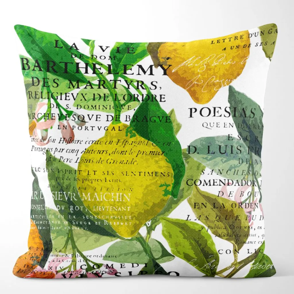 Arvidssons textil Mönstrade Kuddfodral|Citrus offwhite kuddfodral