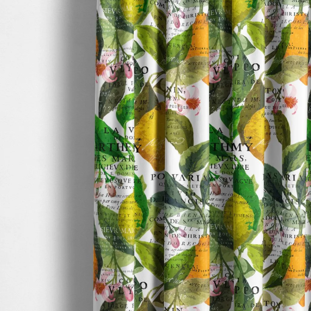 Arvidssons textil Gardintyger Mönstrade|Arvidssons Textil|Citrus offwhite tyg – Ljus elegans med citrusdetaljer