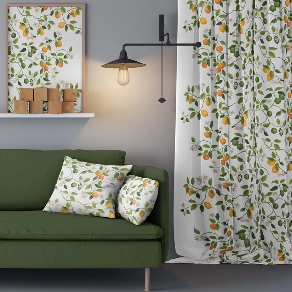 Arvidssons textil Gardintyger Mönstrade|Arvidssons Textil|Citrusträdet tyg
