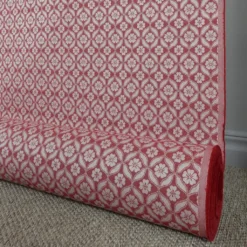 Mönstrade Möbeltyger|Bolster|Clover röd tyg