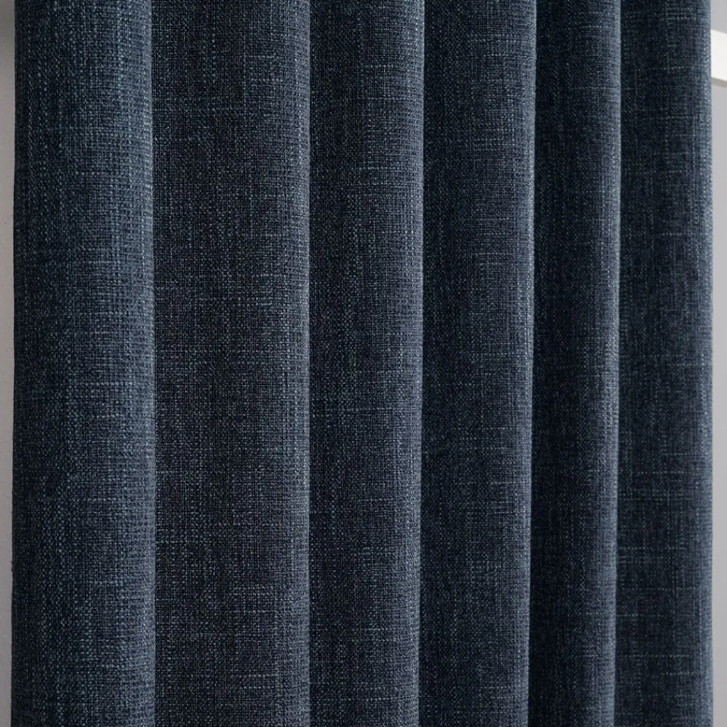 Mörkläggningsgardiner|Gardiner Enfärgade|Cru blå mörkläggningsgardin dubbel bredd 1-pack