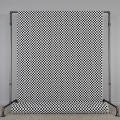 Nordisk Textil Rutiga Möbeltyger|Damier schackrutigt jaquardtyg i svart och vitt för möbelklädsel