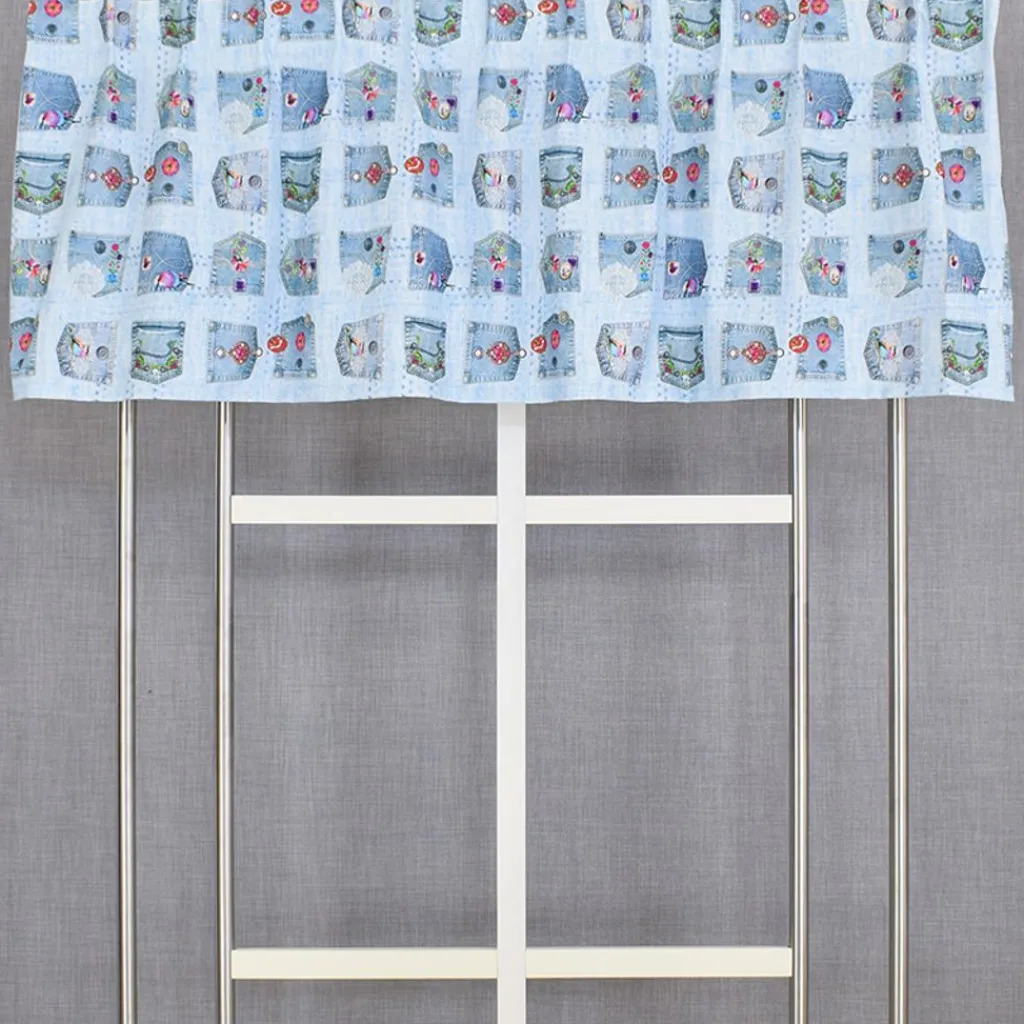 Arvidssons textil Gardinkappor Mönstrade|Rea Gardiner|Denim kappmetervara