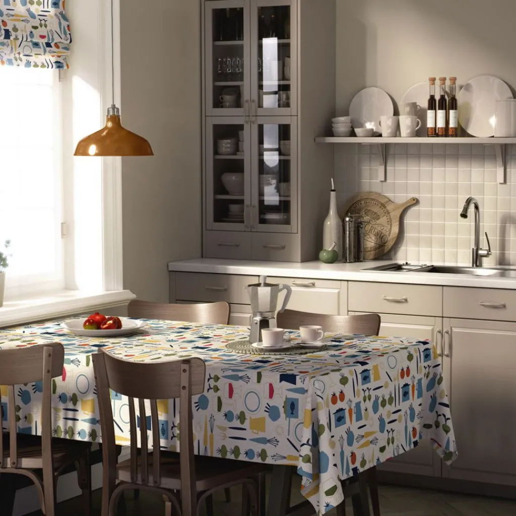 Arvidssons textil Bordsduk|Dinner blå bordsduk