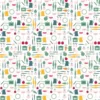 Arvidssons textil Gardintyger Mönstrade|Arvidssons Textil|Dinner grön tyg med retro köksmotiv