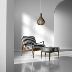 Nordisk Textil Randiga Möbeltyger|Divers vit-svart randigt Gobelängtyg