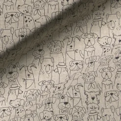 Gardintyger Mönstrade|Dog cartoon tyg med tecknade hundar