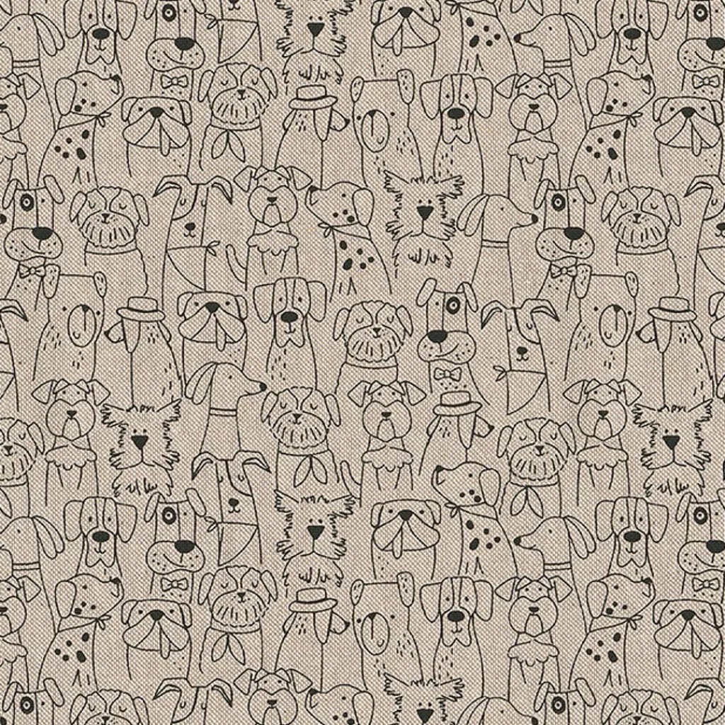 Gardintyger Mönstrade|Dog cartoon tyg med tecknade hundar