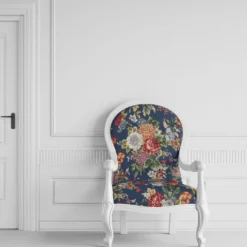 Blommiga Möbeltyger|Mönstrade Möbeltyger|Dolores blå blommigt möbeltyg