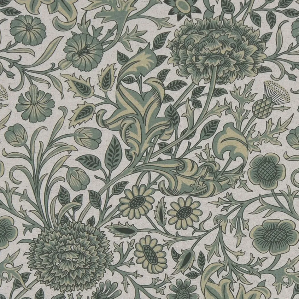 Nordisk Textil Arts & Crafts Tyger|Gardintyger Mönstrade|Edwina grön-lin tyg