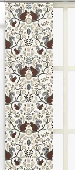 Arvidssons textil Panelgardiner|Ekorrskogen brun panelgardiner