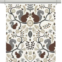 Arvidssons textil Panelgardiner|Ekorrskogen brun panelgardiner