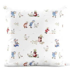 Arvidssons textil Mönstrade Kuddfodral|Emil & Ida i hönsgården kuddfodral