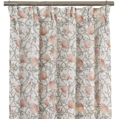Fondaco Gardiner Mönstrade|Emma grön skira gardiner med blomstermönster 140x250cm