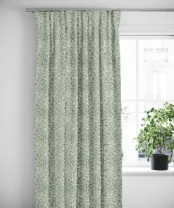 Nordisk Textil Gardiner Mönstrade|Ester allmogegrön gardiner med tidlöst bladmönster