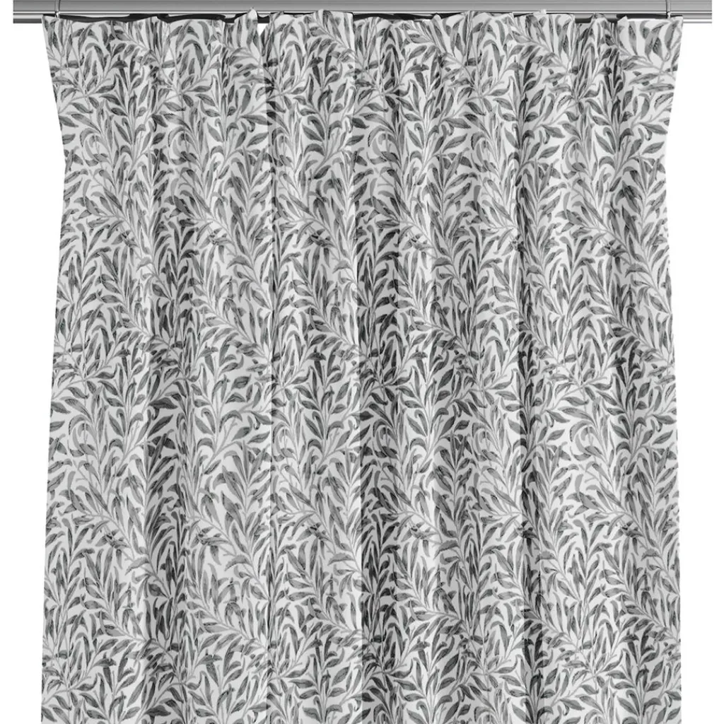 Nordisk Textil Gardiner Mönstrade|Ester grå gardiner med tidlöst bladmönster