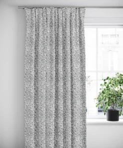 Nordisk Textil Gardiner Mönstrade|Ester grå gardiner med tidlöst bladmönster
