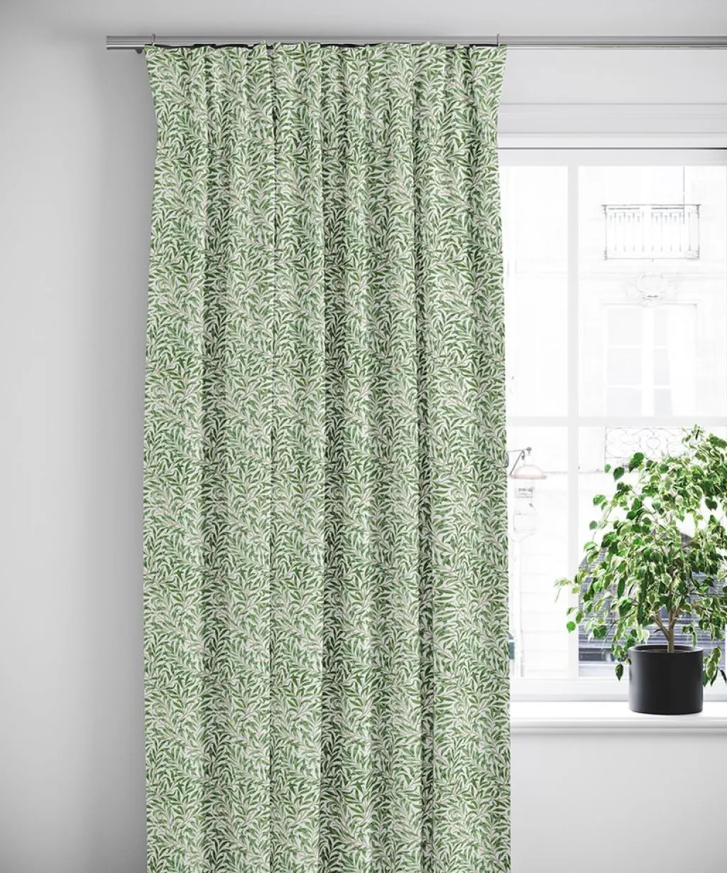 Nordisk Textil Gardiner Mönstrade|Ester grön gardiner med tidlöst bladmönster