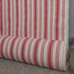Nordisk Textil Rutor & Ränder|Eugene röd-beige randigt tyg