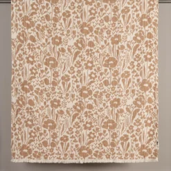 Almedahls Bomullsfiltar|Fauna brun bomullspläd 120x170cm - jacquardvävd pläd med varm 70-talskänsla