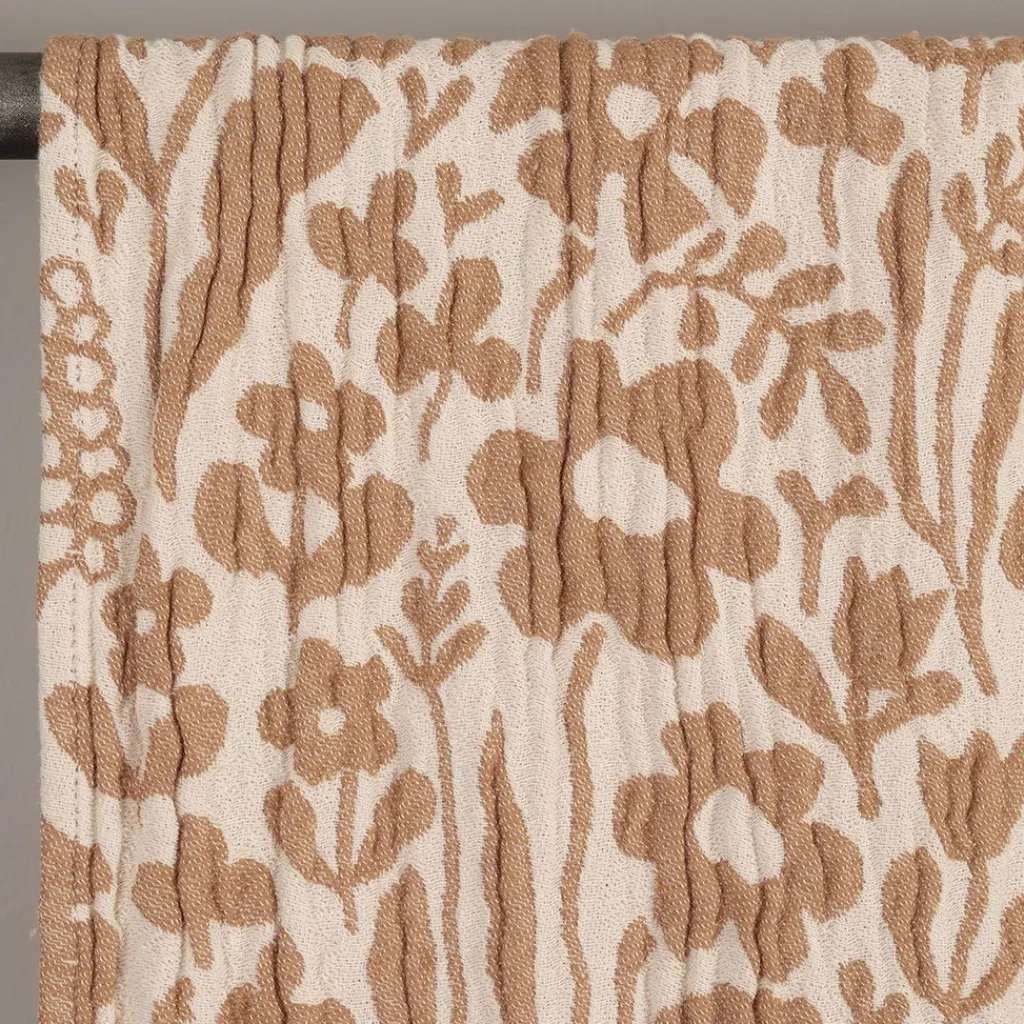 Almedahls Bomullsfiltar|Fauna brun bomullspläd 120x170cm - jacquardvävd pläd med varm 70-talskänsla