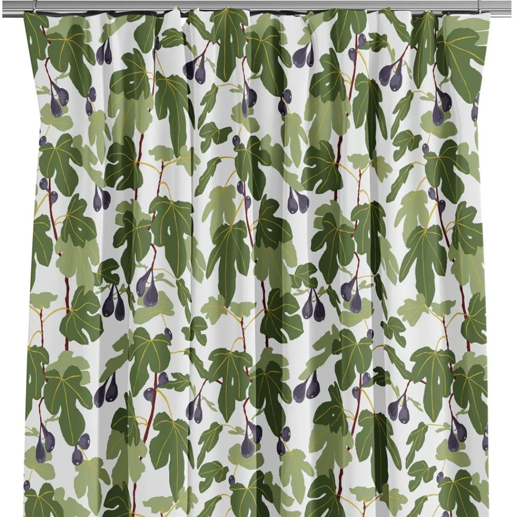 Arvidssons textil Gardiner Mönstrade|Fikonträd grön gardiner