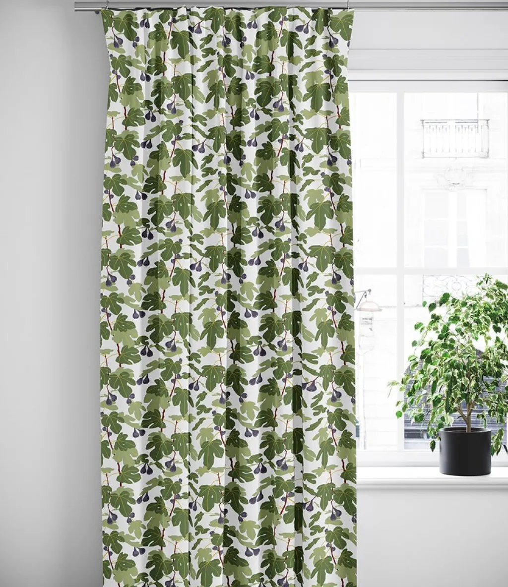 Arvidssons textil Gardiner Mönstrade|Fikonträd grön gardiner