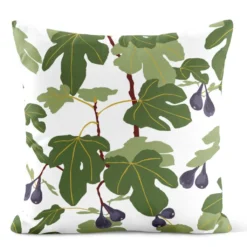 Arvidssons textil Mönstrade Kuddfodral|Fikonträd grön kuddfodral