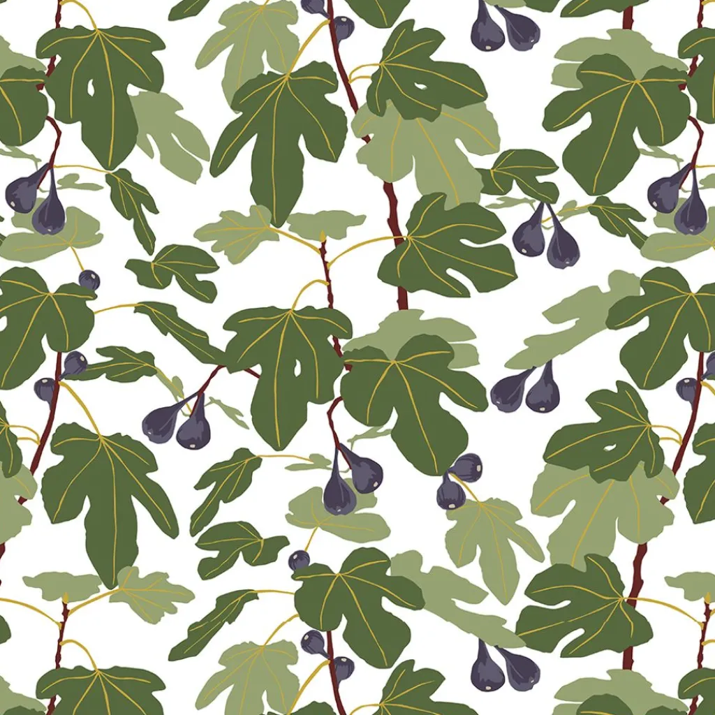 Arvidssons textil Gardintyger Mönstrade|Arvidssons Textil|Fikonträd grön tyg