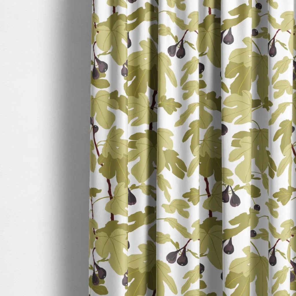 Arvidssons textil Gardintyger Mönstrade|Arvidssons Textil|Fikonträd ljusgrön tyg
