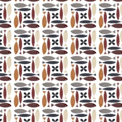 Arvidssons textil Gardintyger Mönstrade|Arvidssons Textil|Fina fisken rost tyg – lekfullt designat med retro känsla