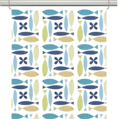 Arvidssons textil Panelgardiner|Fina fisken turkos panelgardiner