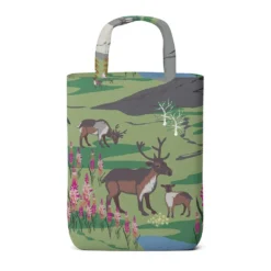 Arvidssons textil Tygkasse|Fjällängar grå/grön tygkasse