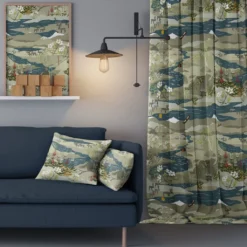 Arvidssons textil Gardintyger Mönstrade|Arvidssons Textil|Fjällvandring beige-blå tyg