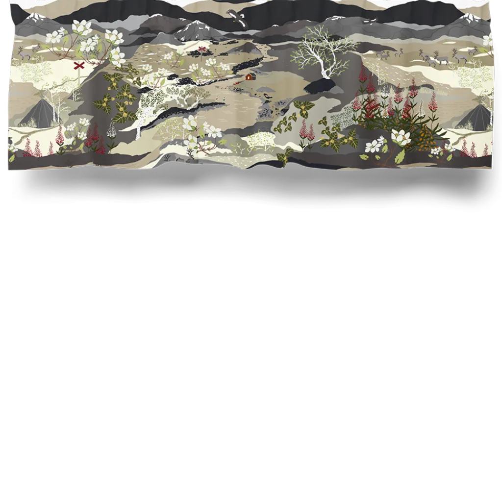 Arvidssons textil Gardinkappor Mönstrade|Fjällvandring beige gardinkappa metervara