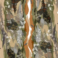 Arvidssons textil Gardintyger Mönstrade|Arvidssons Textil|Fjällvandring Bård beige tyg