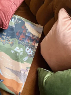 Arvidssons textil Panelgardiner|Fjällvandring grön-beige panelgardiner