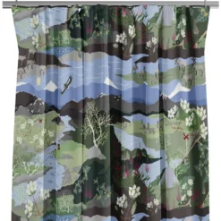 Arvidssons textil Gardiner Mönstrade|Fjällvandring grön-blå gardiner