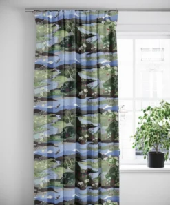 Arvidssons textil Arvidssons Textil|Gardintyger Mönstrade|Fjällvandring grön-blå tyg