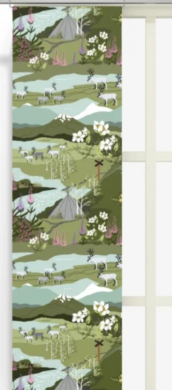 Arvidssons textil Panelgardiner|Fjällvandring ljusgrön panelgardiner