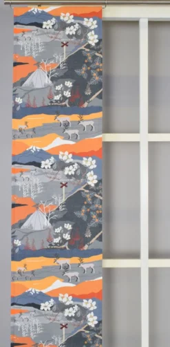 Arvidssons textil Panelgardiner|Fjällvandring orange panelgardiner