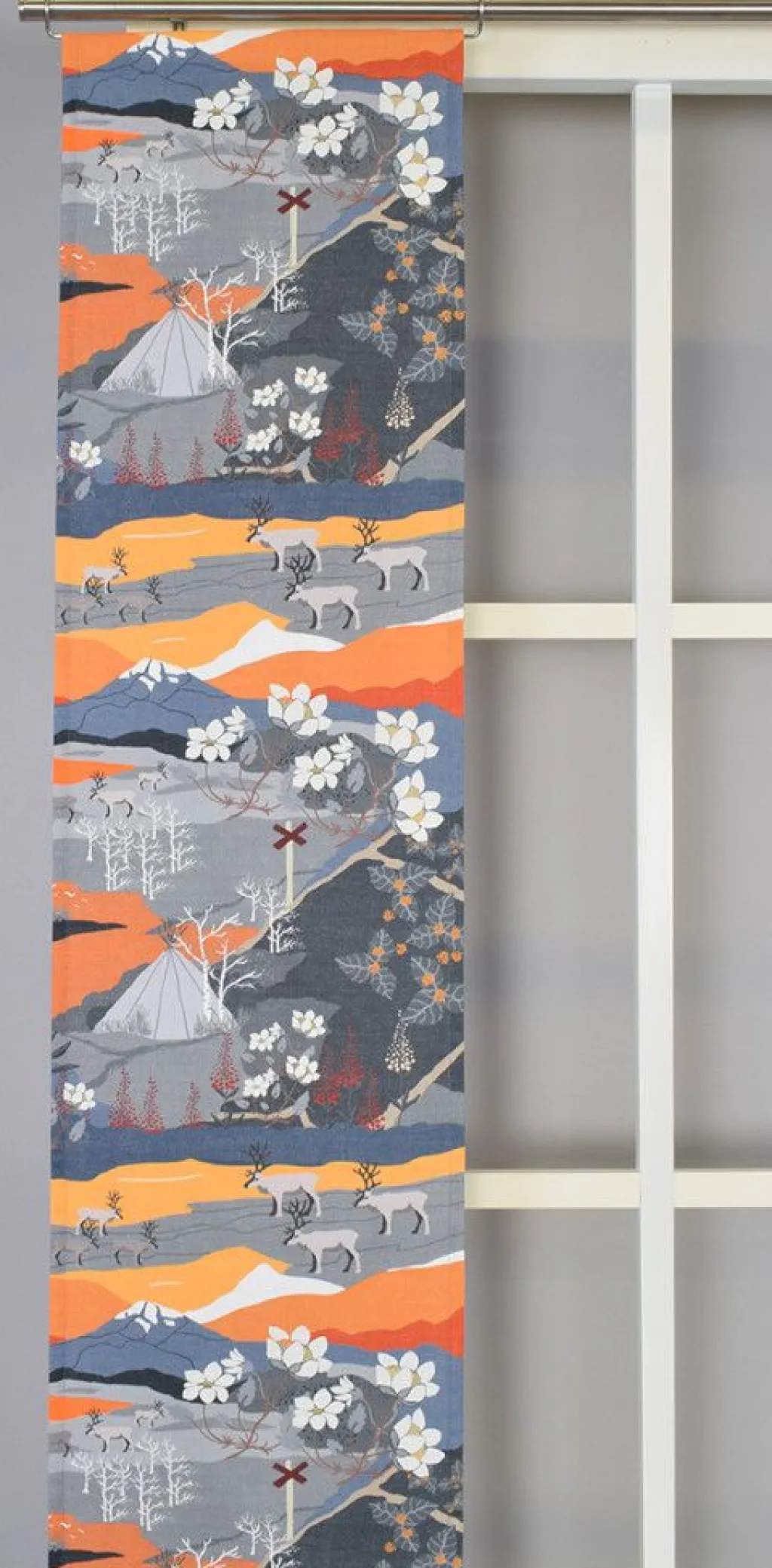 Arvidssons textil Panelgardiner|Fjällvandring orange panelgardiner