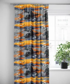 Arvidssons textil Gardintyger Mönstrade|Arvidssons Textil|Fjällvandring orange tyg