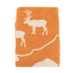 Arvidssons textil Ullplädar|Fjällvandring orange – Ullpläd med fjällinspirerat mönster