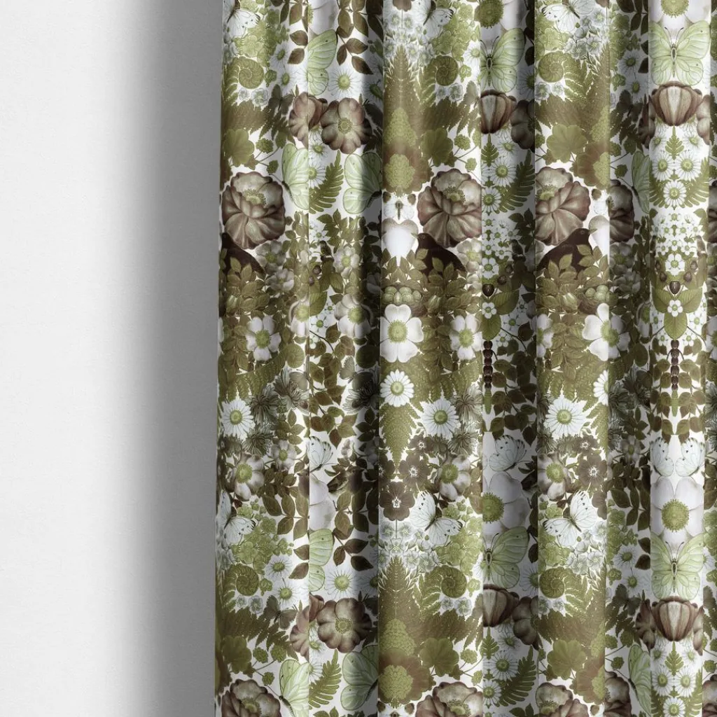 Arvidssons textil Arts & Crafts Tyger|Gardintyger Mönstrade|Fjärilsblom grön tyg