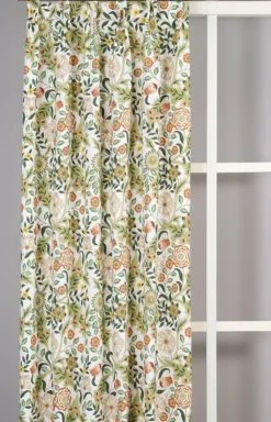 Nordisk Textil Gardiner Mönstrade|Flora grön gardiner