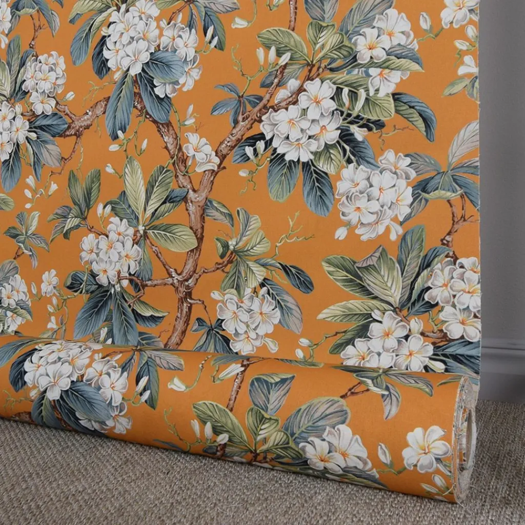 Nordisk Textil Gardintyger Mönstrade|Floraison curry gardintyg