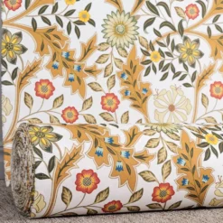 Nordisk Textil Arts & Crafts Tyger|Gardintyger Mönstrade|Flora ockra tyg