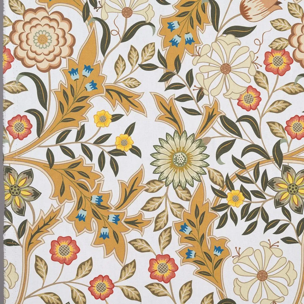 Nordisk Textil Arts & Crafts Tyger|Gardintyger Mönstrade|Flora ockra tyg